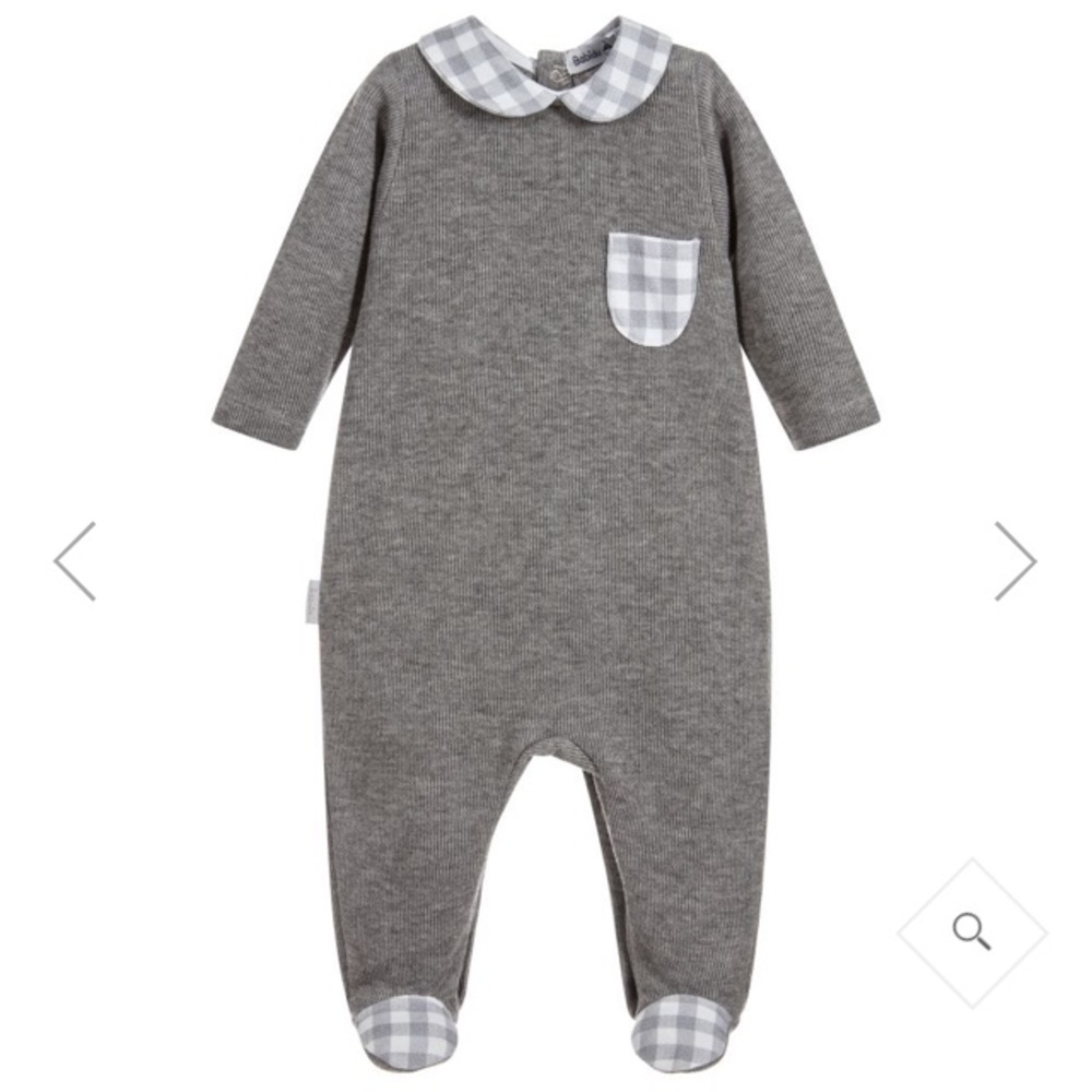 BABIDU NWOT Grey Cotton Fleecy Babygrow - 9 month